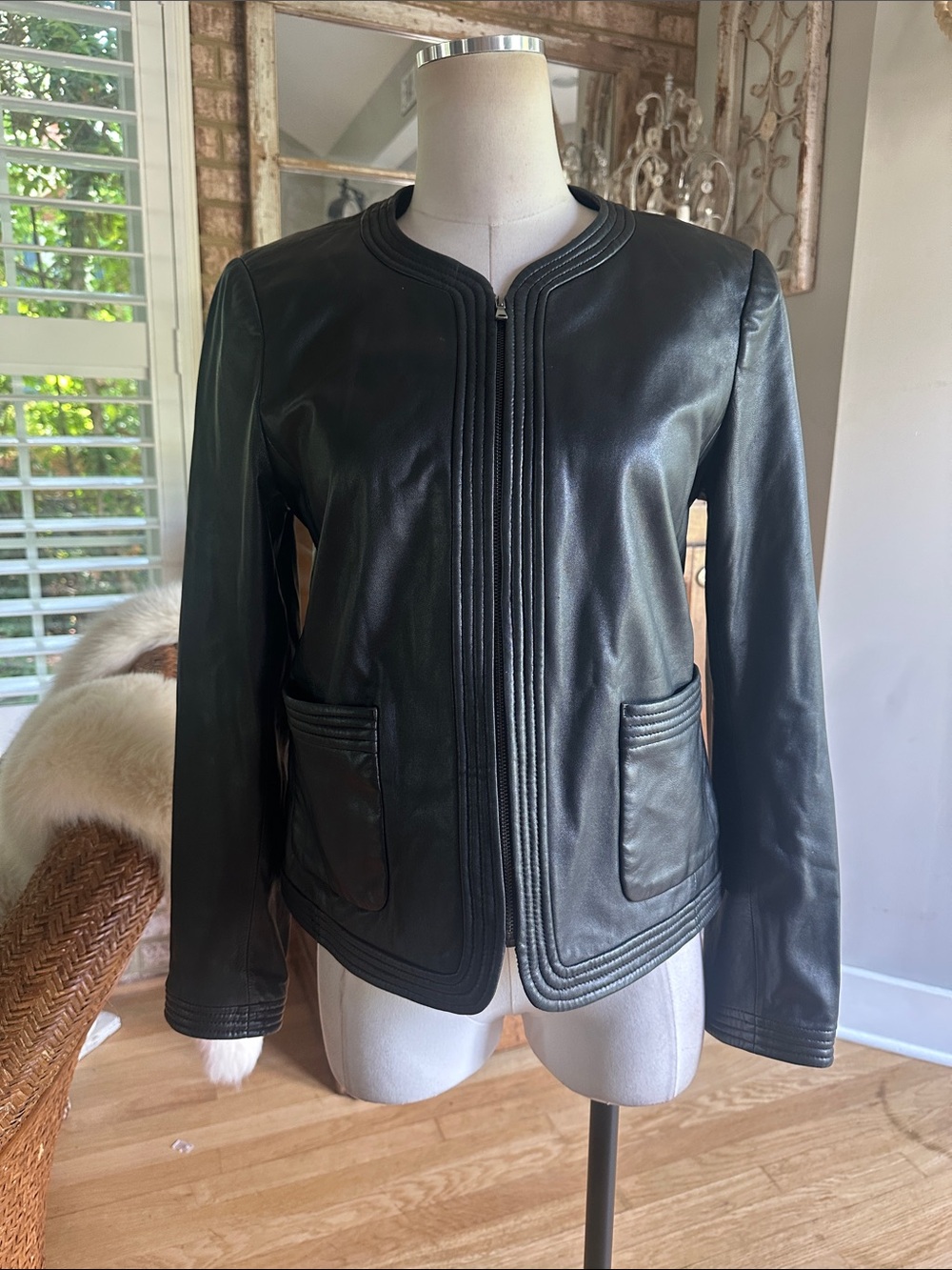 REBECCA TAYLOR BLACK LEATHER JACKET LUXURY SMALL * S EXCELLENT